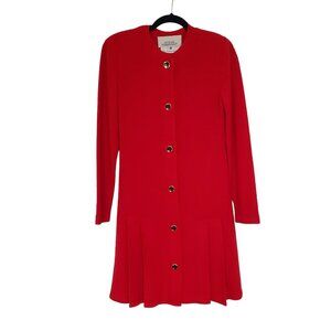 Steve Fabrikant Saks Fifth Avenue Red Wool Dress Size 6